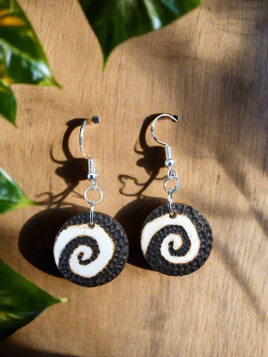 Spiral earrings- white